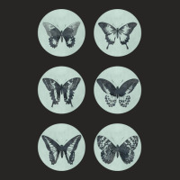 Vintage Butterflies Mega Sticker Pack Blue Retro S Ladies Fitted T-shirt | Artistshot