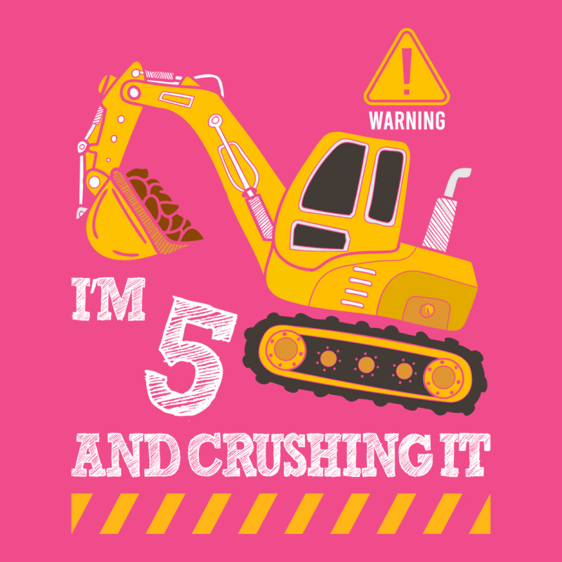 Im 5 And Crushing It Funny 5th Birthday Excavator Crewneck Sweatshirt | Artistshot