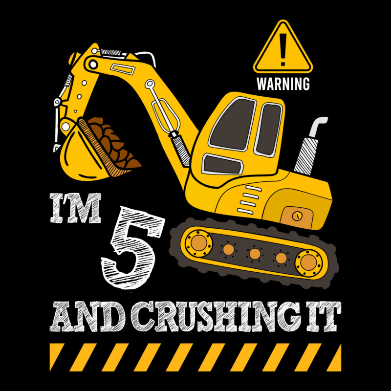 Im 5 And Crushing It Funny 5th Birthday Excavator Zipper Hoodie | Artistshot