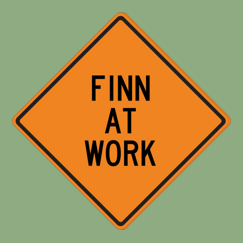 Finn At Work Funny Warning Sign 80s Graphic T-shirt by howedatooruu | Artistshot