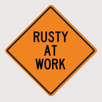 Rusty At Work Funny Warning Sign 80s Pocket T-shirt | Artistshot