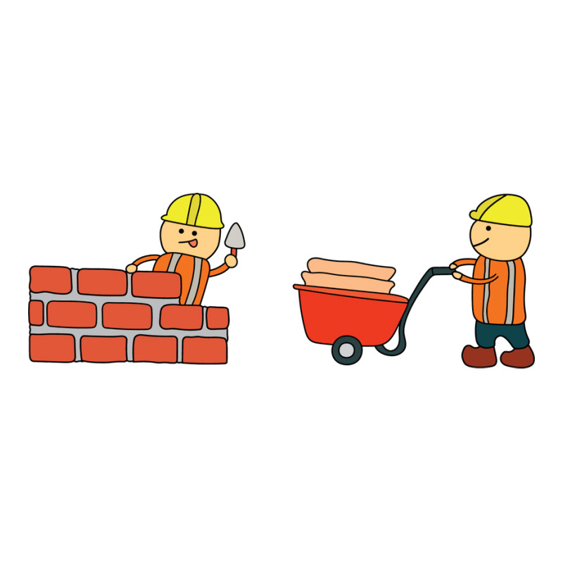 Kids Drawing Vector Illustration Of Construction W Sticker | Artistshot