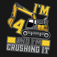 4 Year Old Crushing It Construction Truck 4th Birt Flannel Shirt | Artistshot