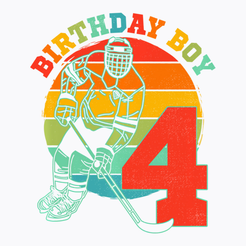 Kids 4 Year Old Ice Hockey Retro Birthday Party 4t T-Shirt by karmaian | Artistshot