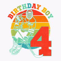 Kids 4 Year Old Ice Hockey Retro Birthday Party 4t Tank Top | Artistshot