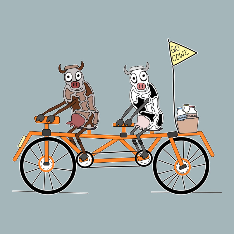 Cows On A Tandem Bike Travel Unisex Sherpa-lined Denim Jacket | Artistshot