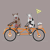 Cows On A Tandem Bike Travel Vintage Short | Artistshot