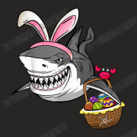 Cool Easter Shark Easter Basket Bunny Ears Happy E Ladies Fitted T-shirt | Artistshot