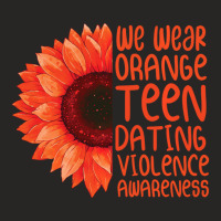 Sunflower We Wear Orange Teen Dating Violence Awar Ladies Fitted T-shirt | Artistshot