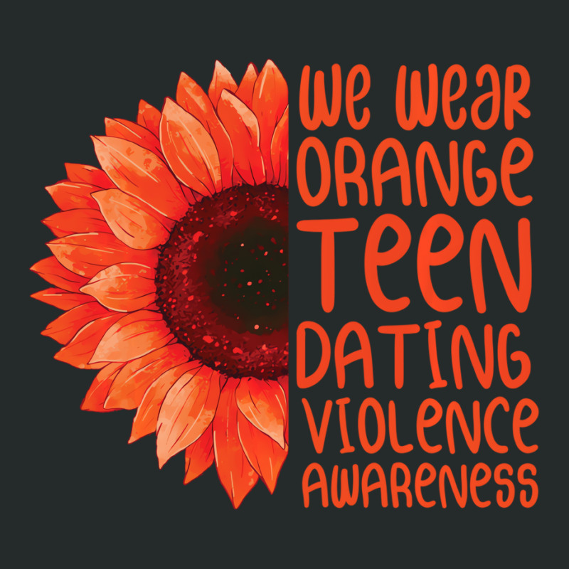 Sunflower We Wear Orange Teen Dating Violence Awar Women's Triblend Scoop T-shirt by severodanie | Artistshot