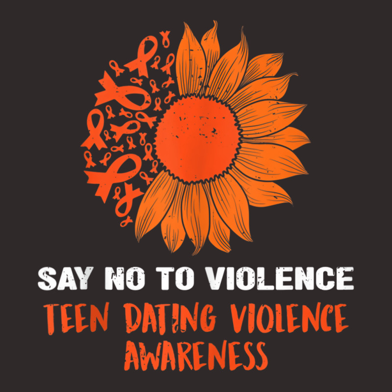 Sunflower We Wear Orange Teen Dating Violence Awar Racerback Tank by danettenew | Artistshot