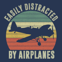 Easily Distracted By Airplanes Humor Men Denim Jacket | Artistshot