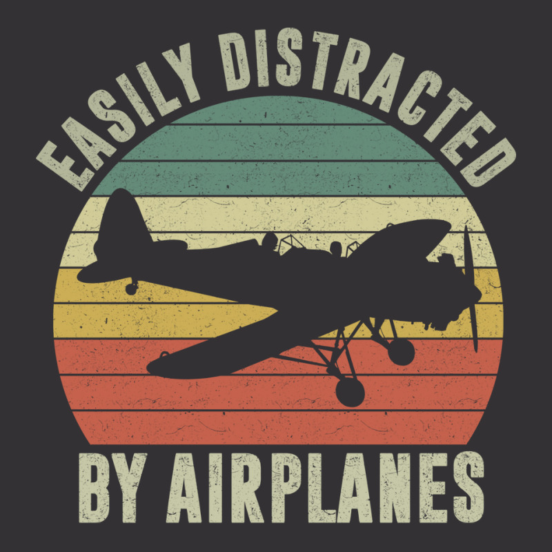 Easily Distracted By Airplanes Humor Vintage Hoodie | Artistshot