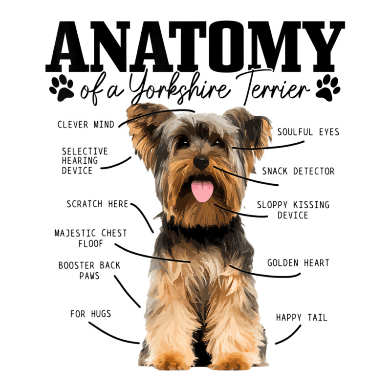 Anatomy Of A Yorkshire Terrier Funny Cute Dog York Zipper Hoodie by marva | Artistshot