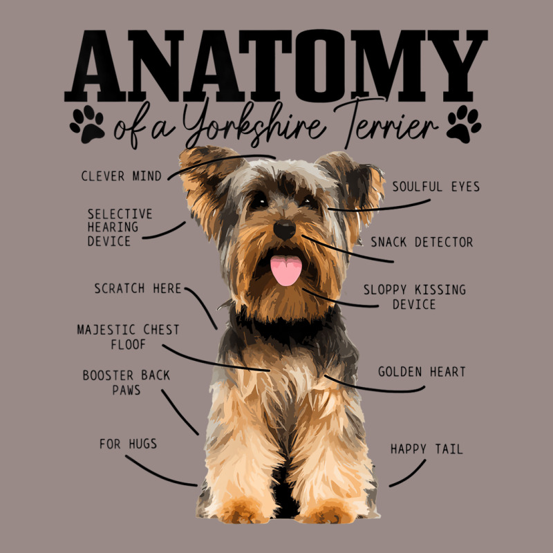 Anatomy Of A Yorkshire Terrier Funny Cute Dog York Vintage T-Shirt by marva | Artistshot