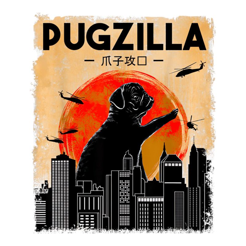 Funny Pug Dog Pugzilla Christmas Gifts For Pug Lov Long Sleeve Shirts by onofre | Artistshot