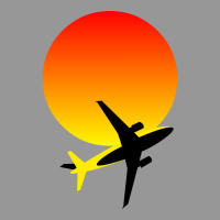 Minimalist Airplane And Sunset Silhouette Hipster Women's V-neck T-shirt | Artistshot