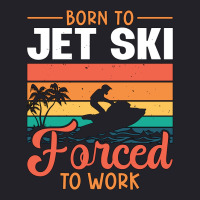 Born To Jet Ski Forced To Work Jetski Jet Skiing H Unisex Sherpa-lined Denim Jacket | Artistshot