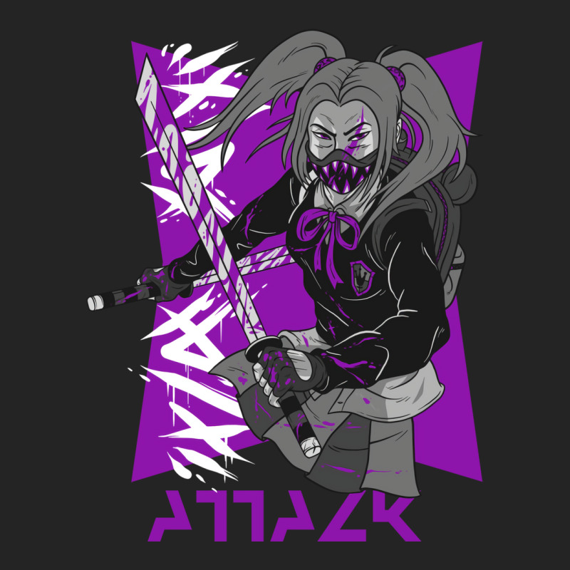 Anime Ninja Girl Design For Truly Anime Lovers Ani 3/4 Sleeve Shirt | Artistshot