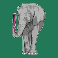 Elephant As Hairdresser With Comb (1) (1) Ladies Fitted T-shirt | Artistshot