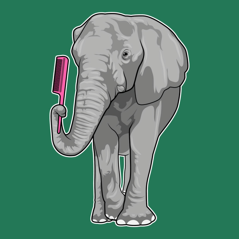 Elephant As Hairdresser With Comb (1) (1) Ladies Fitted T-Shirt by hardjamagada0 | Artistshot