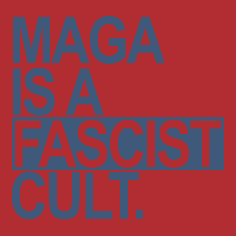 Maga Is A Fascist Cult 2 Steel Blue Box Yellow Ladies Fitted T-Shirt by shaferiftiarh | Artistshot