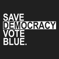 Save Democracy Vote Blue White Text Ladies Polo Shirt | Artistshot