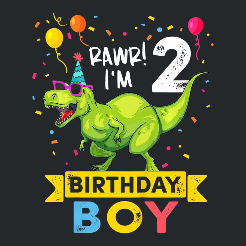 Kids 2 Year Old Shirt 2nd Birthday Boy T Rex Dinos Crewneck Sweatshirt by holubarpro | Artistshot