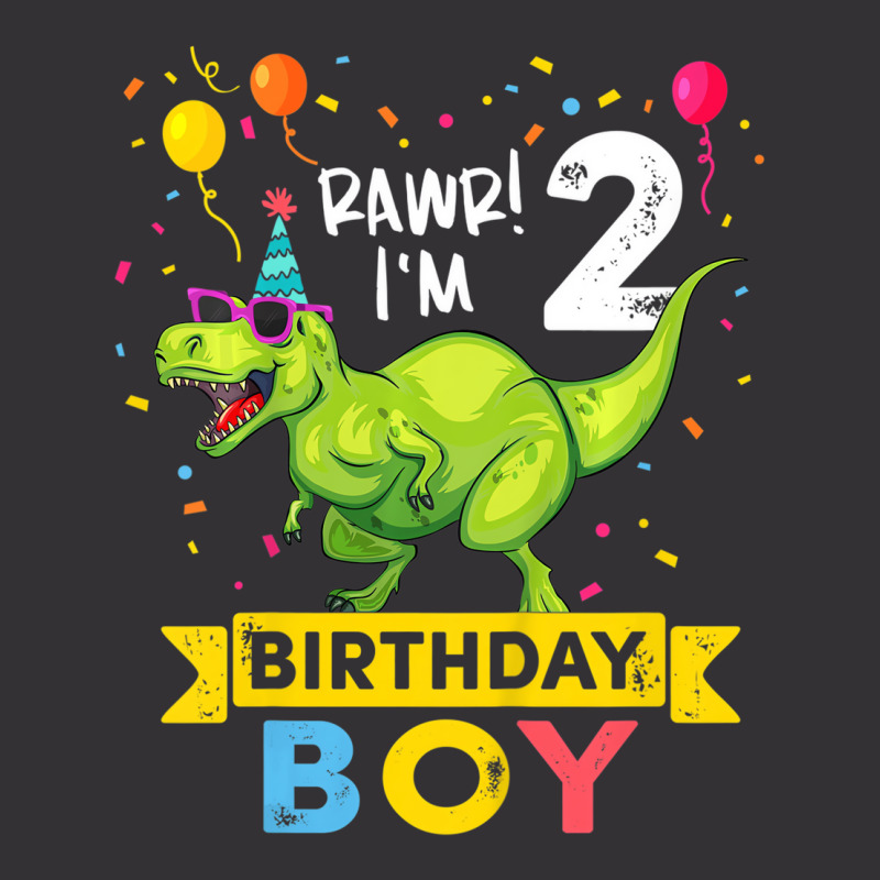 Kids 2 Year Old Shirt 2nd Birthday Boy T Rex Dinos Vintage Hoodie by holubarpro | Artistshot