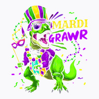 Mardi Grawr Dabbing T Rex Dinosaur Mask Beand Mard T-shirt | Artistshot