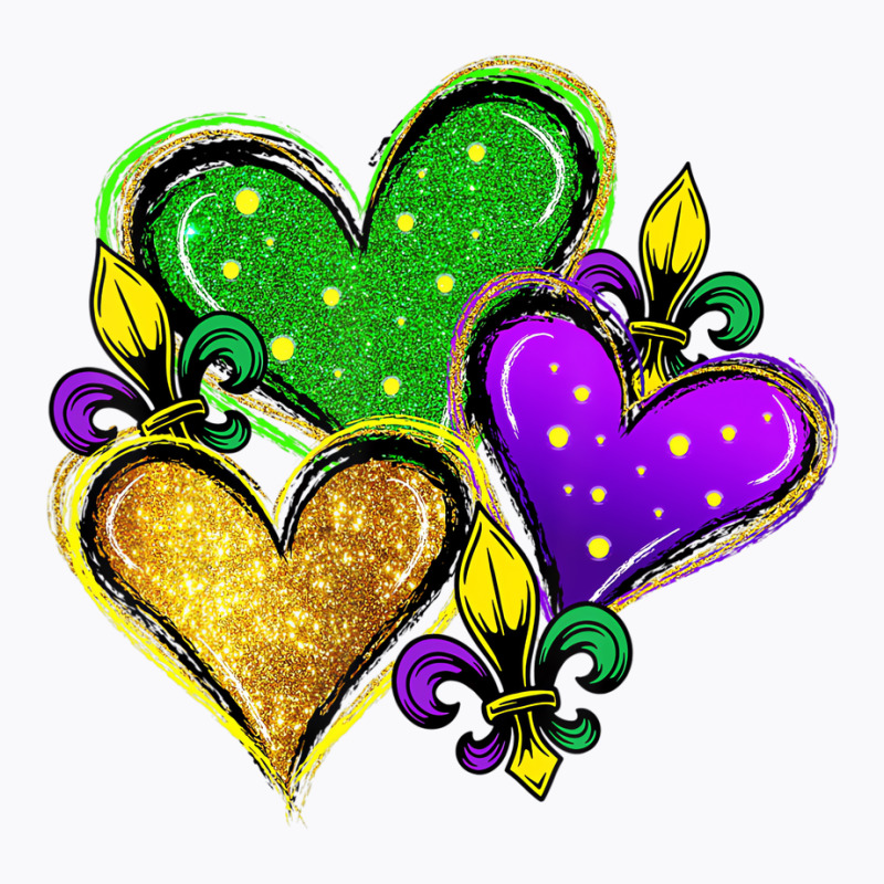 Cute Mardi Gras Heart Funny Fleur De Lis Mardi Gra T-shirt | Artistshot