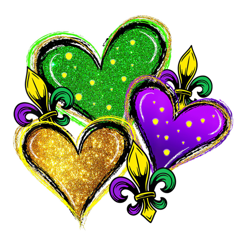 Cute Mardi Gras Heart Funny Fleur De Lis Mardi Gra 3/4 Sleeve Shirt | Artistshot