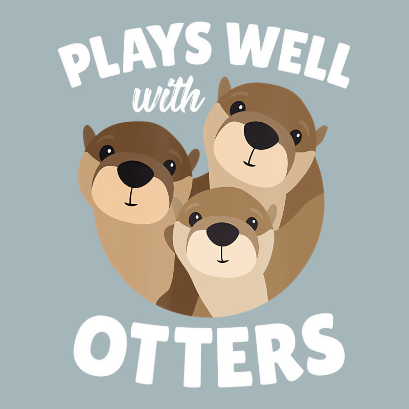 Plays Well With Otters Shirt   Funny Otter Pun Gif Unisex Sherpa-lined Denim Jacket | Artistshot