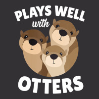 Plays Well With Otters Shirt   Funny Otter Pun Gif Vintage Hoodie And Short Set | Artistshot