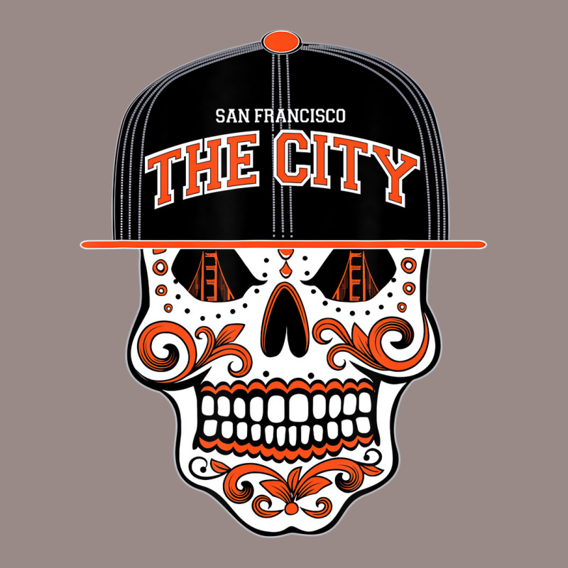 San Francisco The City Sugar Skull Bay Bridge Gold Vintage T-Shirt by phoeukiris | Artistshot