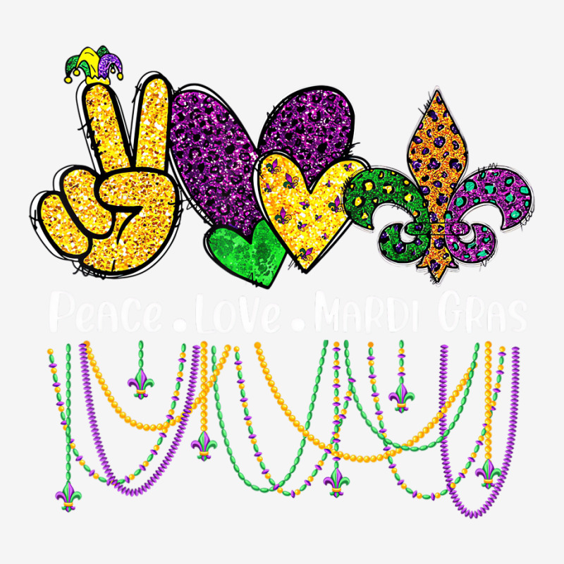 Peace Love Mardi Gras Beads For Women Carnival Par Adjustable Cap by panaamberly | Artistshot