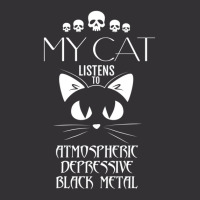 My Cat Listens To Atmospheric Depressive Black Met Vintage Hoodie And Short Set | Artistshot