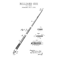 Billiard Cue Patent Sticker | Artistshot