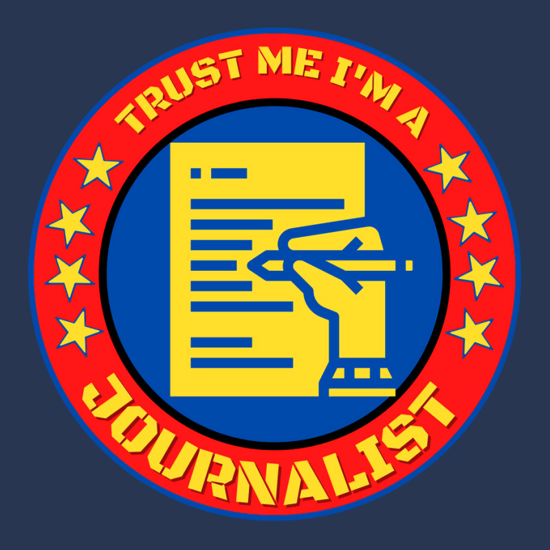 Trust Me Im A Journalist Hipster Ladies Denim Jacket by skaliksijiah | Artistshot