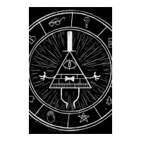 Gravity Falls Bill Cipher   White On Black Men's T-shirt Pajama Set | Artistshot