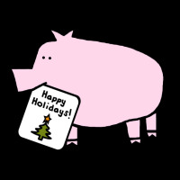 Cute Christmas Pig Says Happy Holidays Love Long Sleeve Shirts | Artistshot