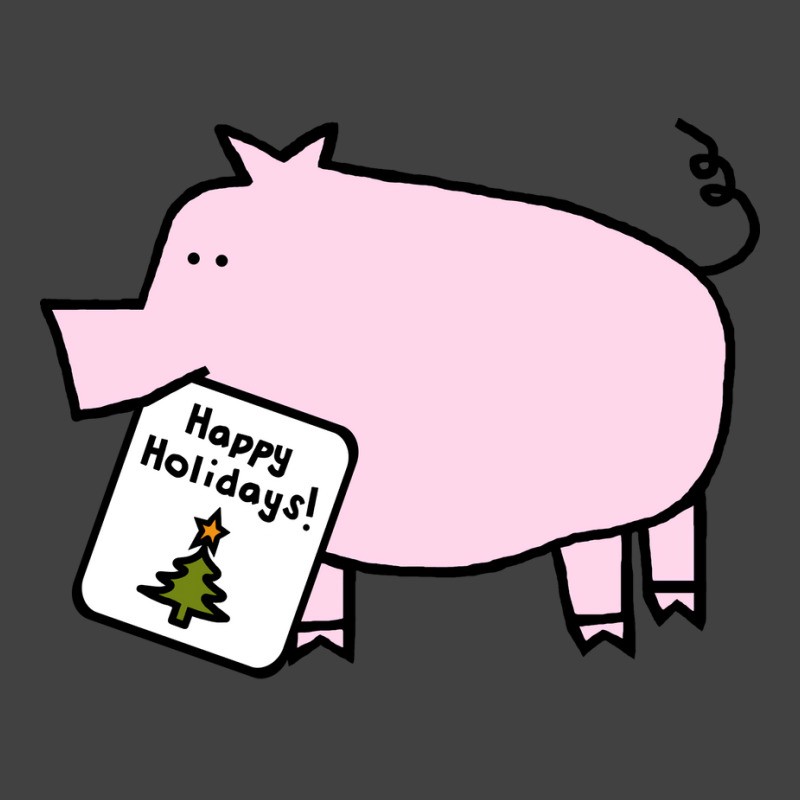 Cute Christmas Pig Says Happy Holidays Love Vintage T-Shirt by poholdelanic | Artistshot