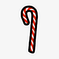 A Candy Cane For Christmas Minimal Art Aesthetic Ladies Fitted T-shirt | Artistshot