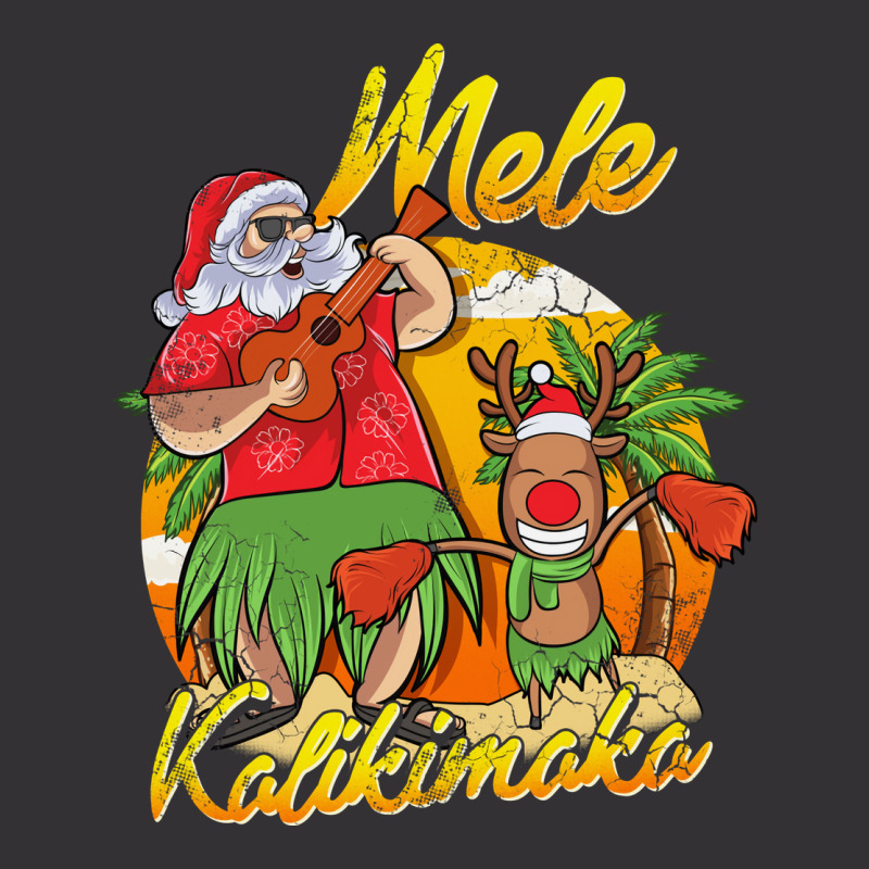 Mele Kalikimaka Santa Hawaiian Christmas In July H Vintage Hoodie And Short Set | Artistshot