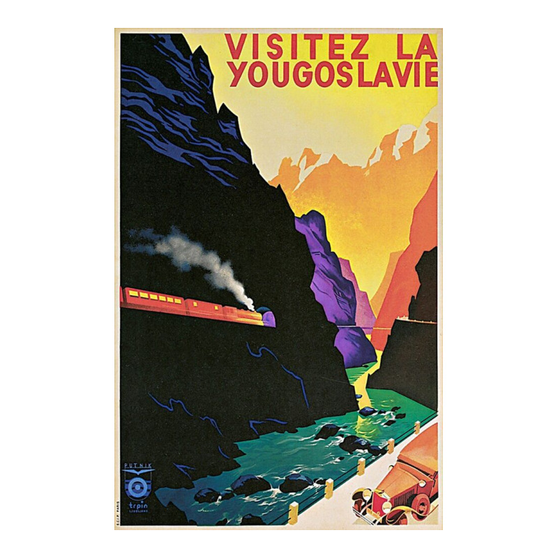 Vintage Visit Yugoslavia Travel V-neck Tee | Artistshot