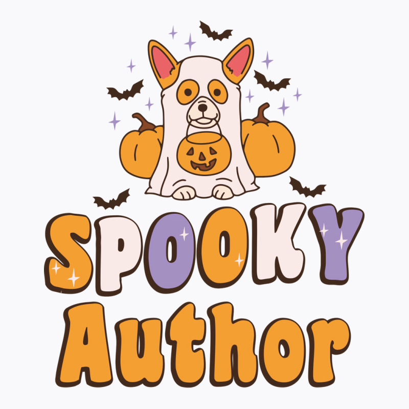 Spooky Author Halloween Costume Dog Blue T-shirt | Artistshot