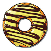 Yellow Donut Doughnut Chocolate Icing Frosting Gir Men's T-shirt Pajama Set | Artistshot