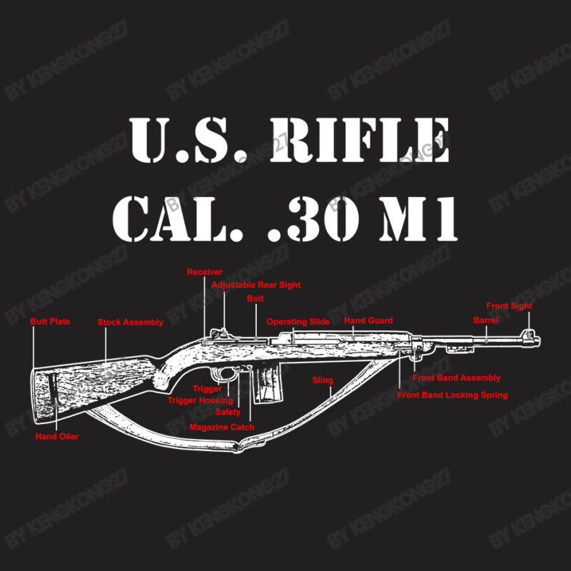 Us Rifle Carbine Cal 30 M1 Diagrams T-Shirt by Kengkong27 | Artistshot