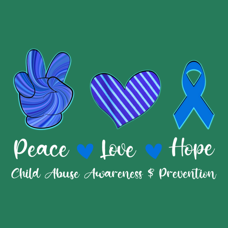 Peace Love Hope Child Abuse Awareness Blue Ribbon T-Shirt by lenainplongo2 | Artistshot