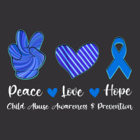 Peace Love Hope Child Abuse Awareness Blue Ribbon Vintage Hoodie And Short Set | Artistshot